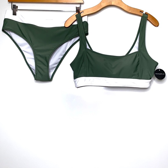 NEW BLOOMING JELLY Green White High Rise Bikini - Picture 2 of 16